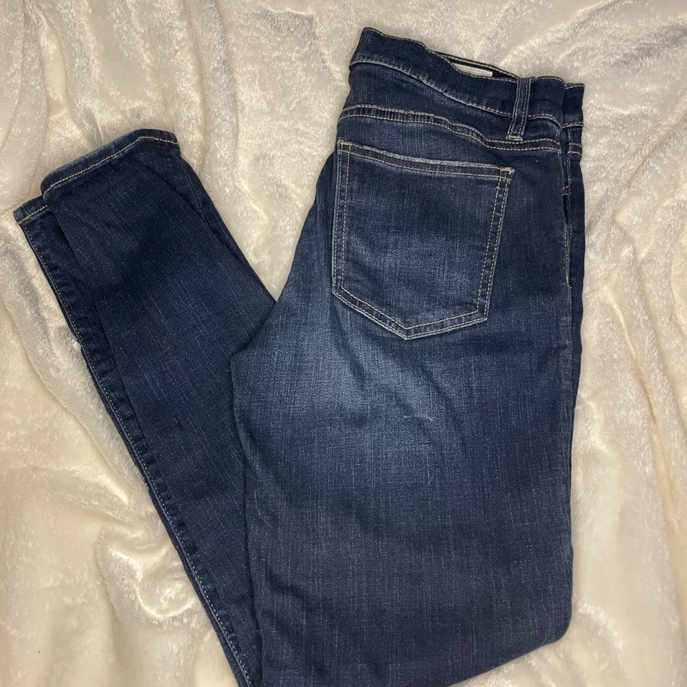 Pistola dark wash distressed skinny jeans